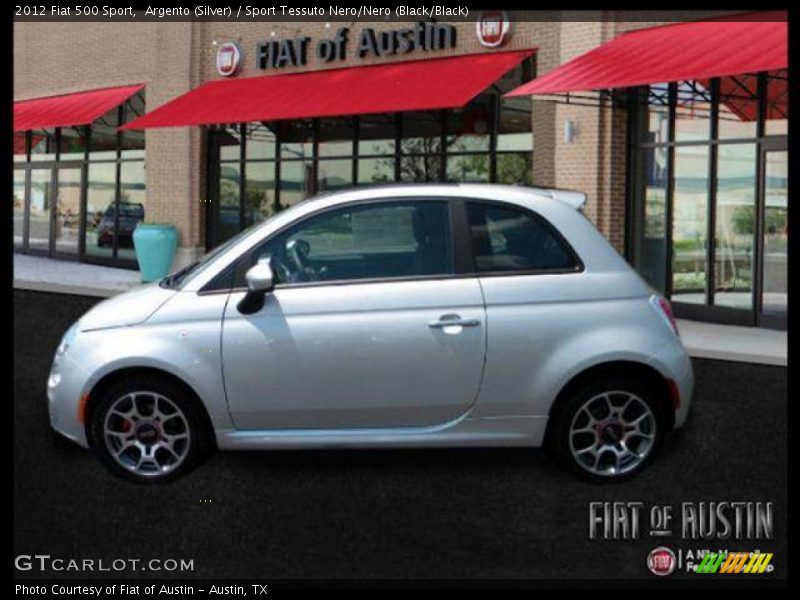 Argento (Silver) / Sport Tessuto Nero/Nero (Black/Black) 2012 Fiat 500 Sport