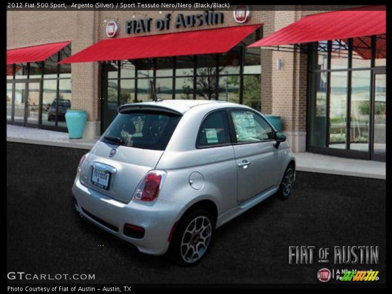 Argento (Silver) / Sport Tessuto Nero/Nero (Black/Black) 2012 Fiat 500 Sport
