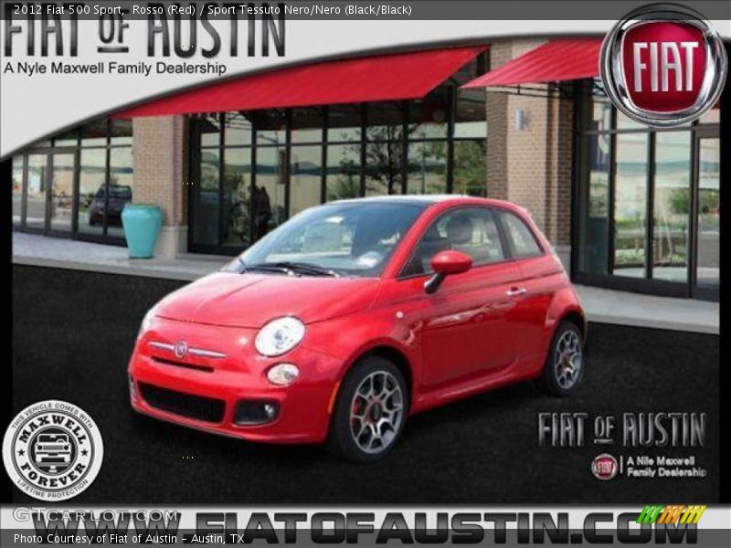 Rosso (Red) / Sport Tessuto Nero/Nero (Black/Black) 2012 Fiat 500 Sport