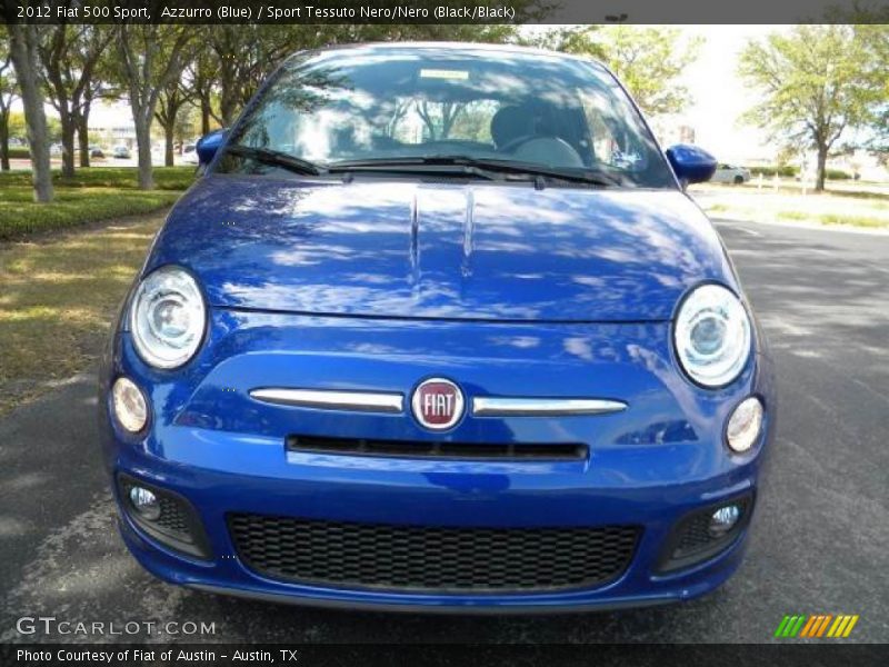 Azzurro (Blue) / Sport Tessuto Nero/Nero (Black/Black) 2012 Fiat 500 Sport