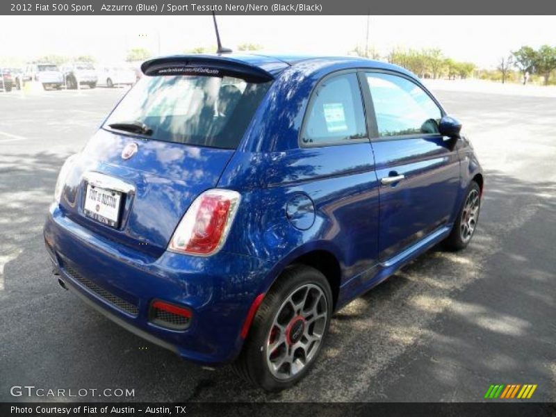Azzurro (Blue) / Sport Tessuto Nero/Nero (Black/Black) 2012 Fiat 500 Sport
