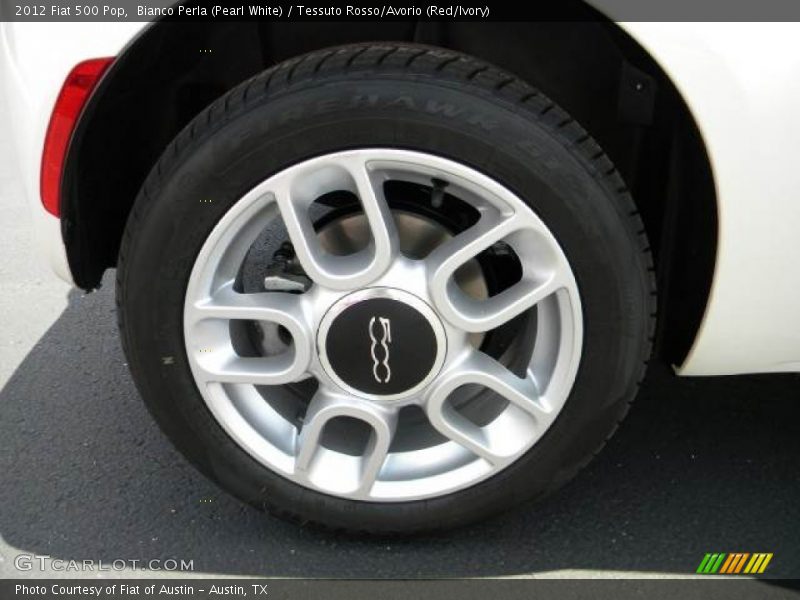 Bianco Perla (Pearl White) / Tessuto Rosso/Avorio (Red/Ivory) 2012 Fiat 500 Pop