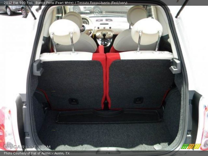 Bianco Perla (Pearl White) / Tessuto Rosso/Avorio (Red/Ivory) 2012 Fiat 500 Pop