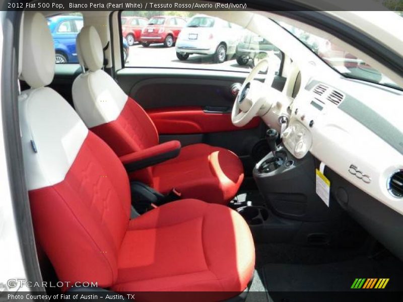 Bianco Perla (Pearl White) / Tessuto Rosso/Avorio (Red/Ivory) 2012 Fiat 500 Pop