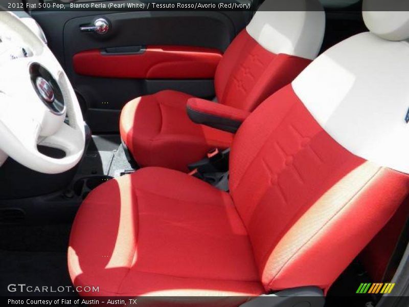 Bianco Perla (Pearl White) / Tessuto Rosso/Avorio (Red/Ivory) 2012 Fiat 500 Pop