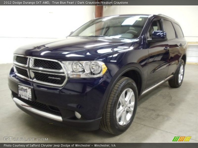 True Blue Pearl / Dark Graystone/Medium Graystone 2012 Dodge Durango SXT AWD