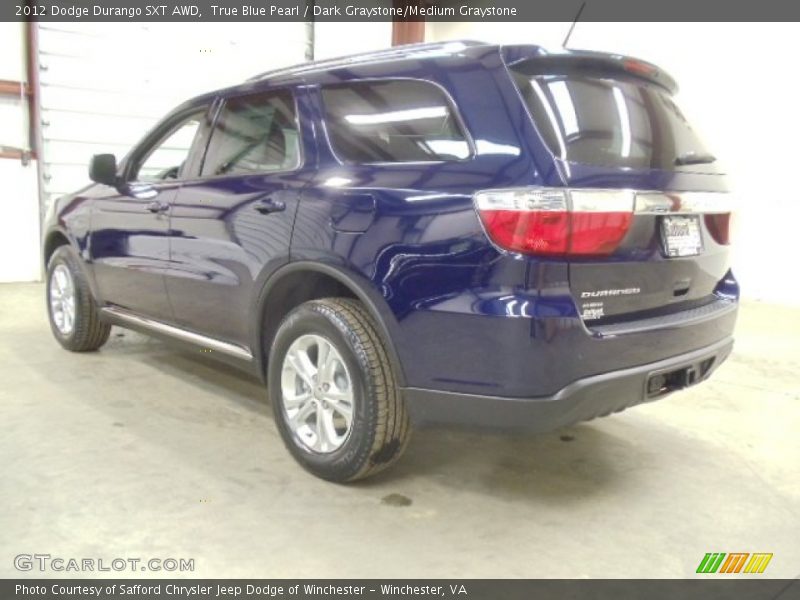 True Blue Pearl / Dark Graystone/Medium Graystone 2012 Dodge Durango SXT AWD