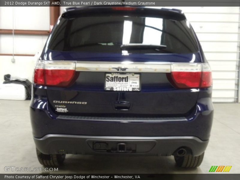 True Blue Pearl / Dark Graystone/Medium Graystone 2012 Dodge Durango SXT AWD