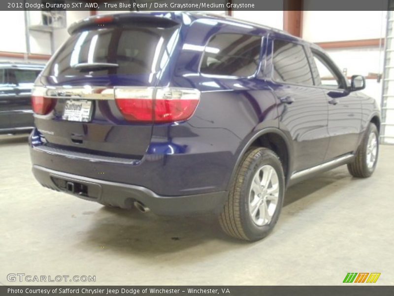 True Blue Pearl / Dark Graystone/Medium Graystone 2012 Dodge Durango SXT AWD