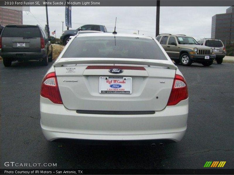 White Suede / Medium Light Stone 2010 Ford Fusion SE