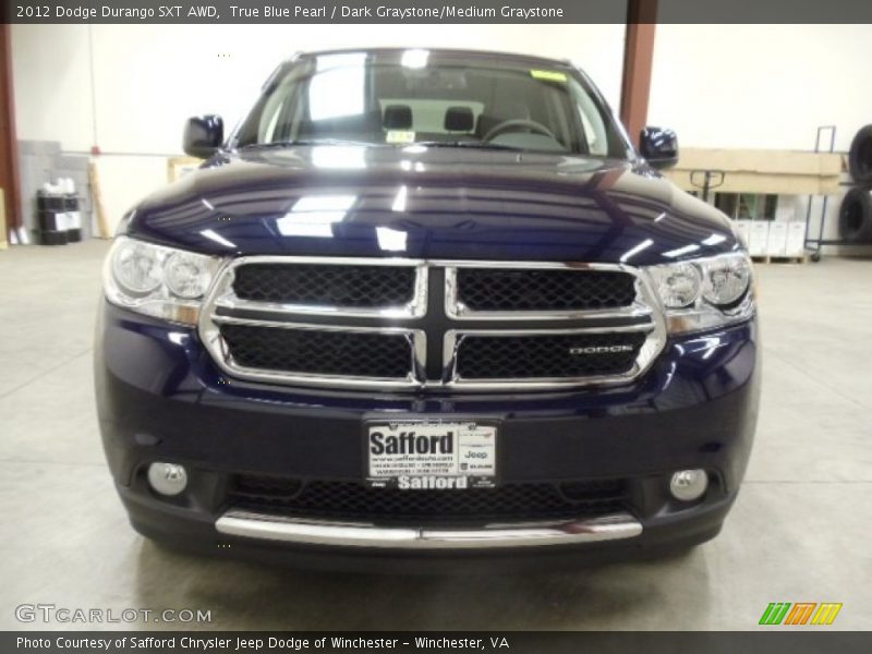 True Blue Pearl / Dark Graystone/Medium Graystone 2012 Dodge Durango SXT AWD