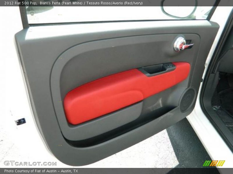 Bianco Perla (Pearl White) / Tessuto Rosso/Avorio (Red/Ivory) 2012 Fiat 500 Pop