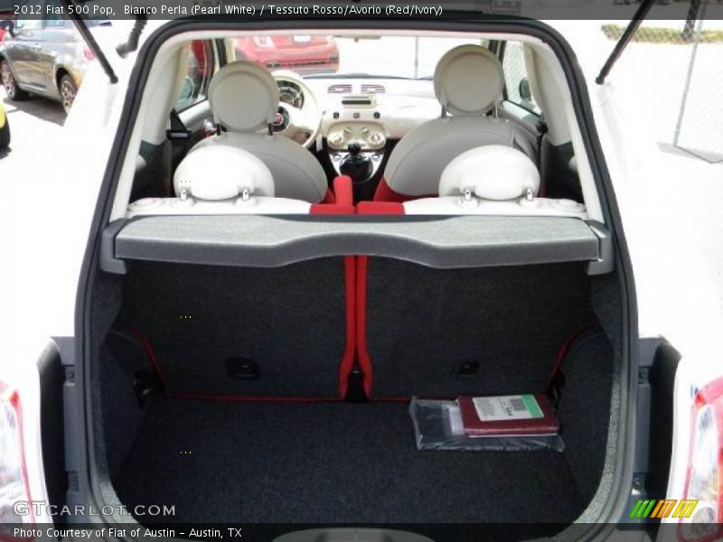 Bianco Perla (Pearl White) / Tessuto Rosso/Avorio (Red/Ivory) 2012 Fiat 500 Pop