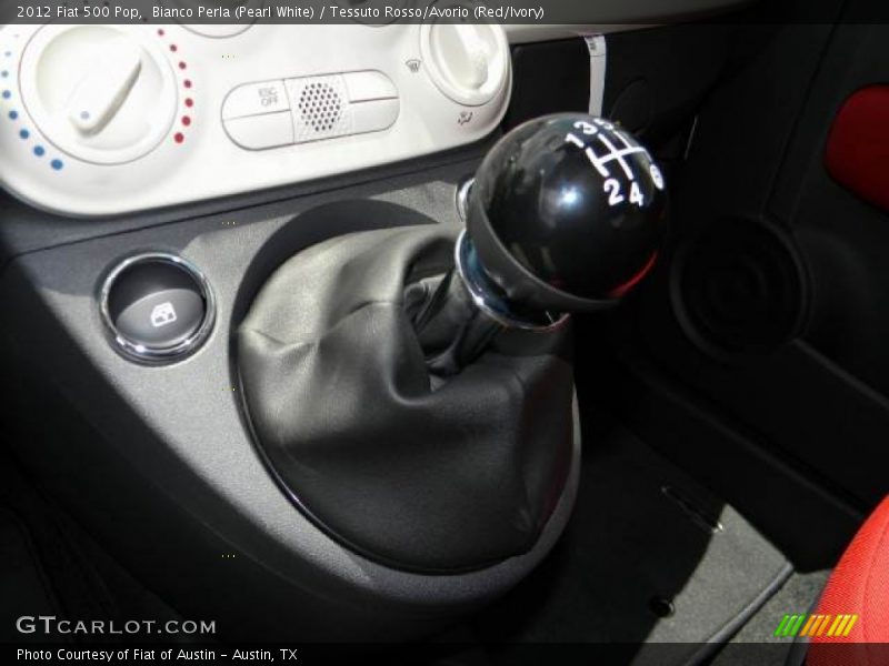 Bianco Perla (Pearl White) / Tessuto Rosso/Avorio (Red/Ivory) 2012 Fiat 500 Pop