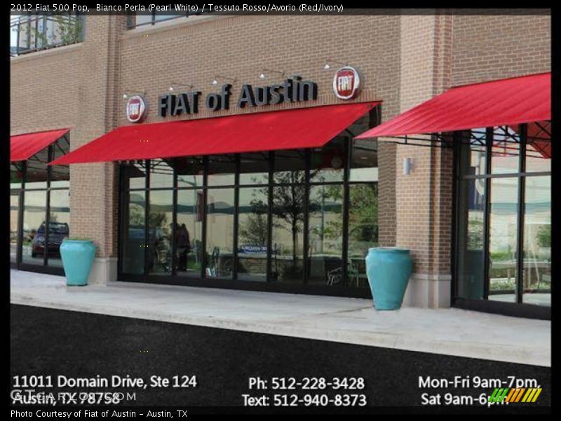 Bianco Perla (Pearl White) / Tessuto Rosso/Avorio (Red/Ivory) 2012 Fiat 500 Pop
