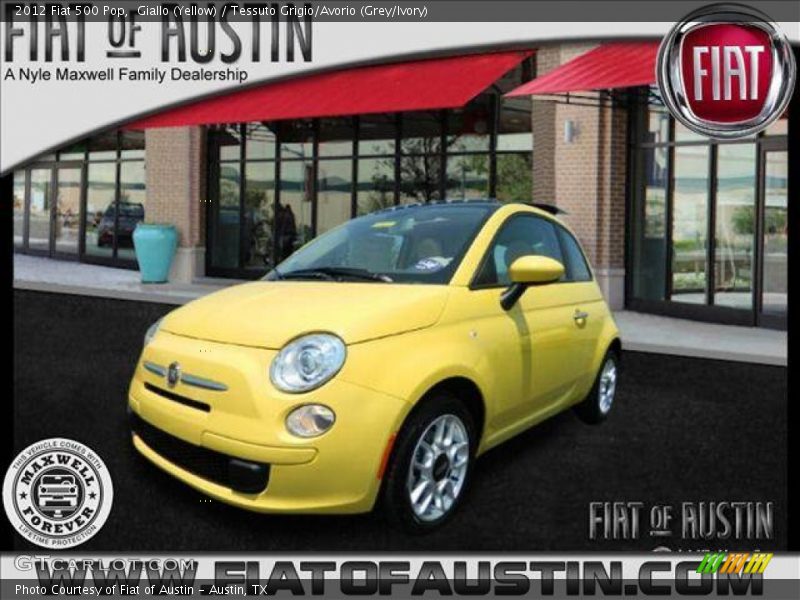 Giallo (Yellow) / Tessuto Grigio/Avorio (Grey/Ivory) 2012 Fiat 500 Pop