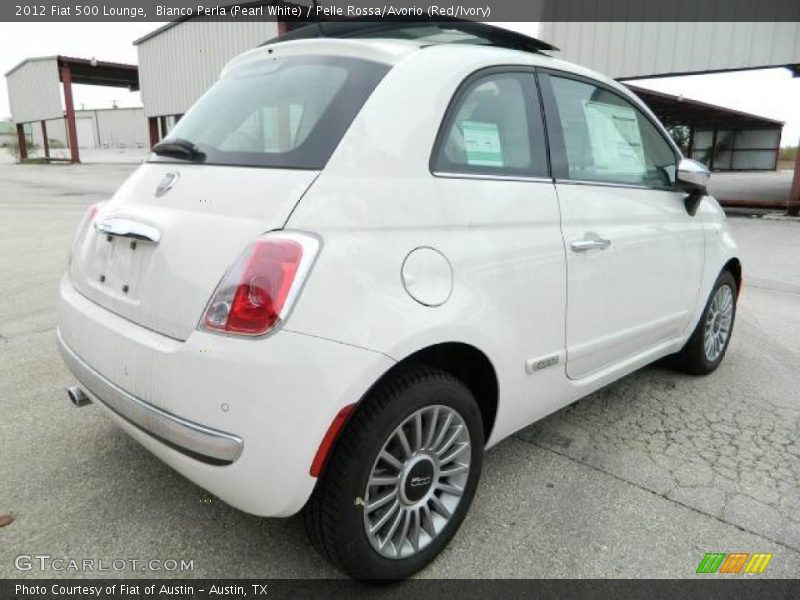 Bianco Perla (Pearl White) / Pelle Rossa/Avorio (Red/Ivory) 2012 Fiat 500 Lounge