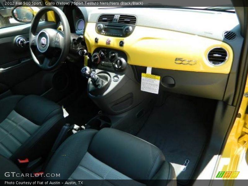 Giallo (Yellow) / Sport Tessuto Nero/Nero (Black/Black) 2012 Fiat 500 Sport