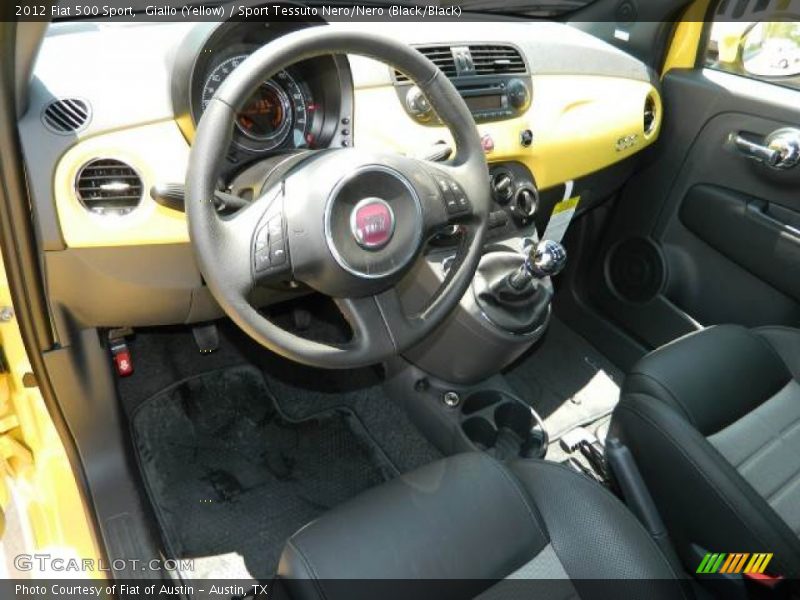 Giallo (Yellow) / Sport Tessuto Nero/Nero (Black/Black) 2012 Fiat 500 Sport