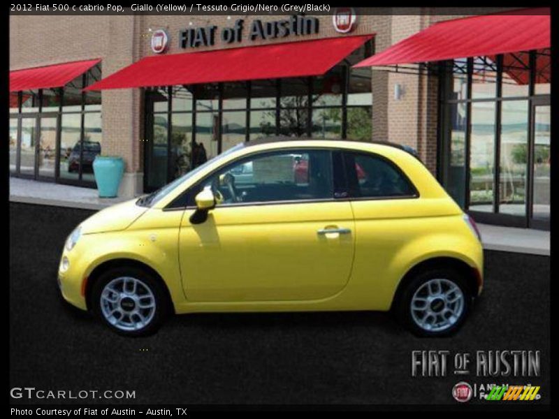Giallo (Yellow) / Tessuto Grigio/Nero (Grey/Black) 2012 Fiat 500 c cabrio Pop
