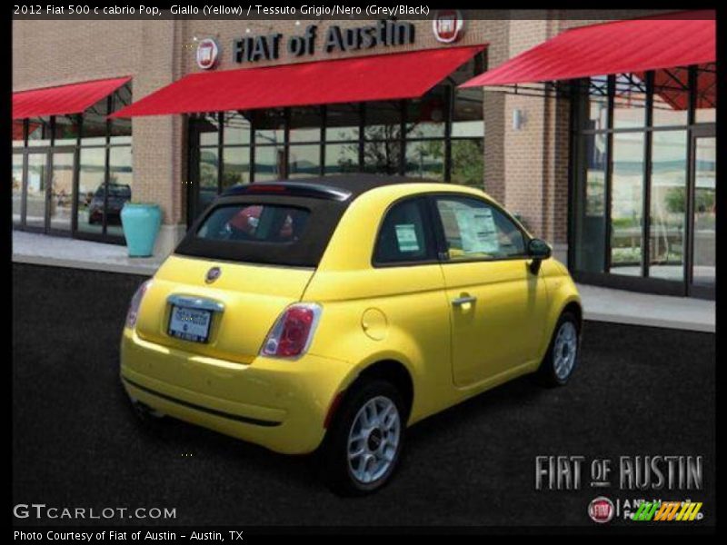 Giallo (Yellow) / Tessuto Grigio/Nero (Grey/Black) 2012 Fiat 500 c cabrio Pop