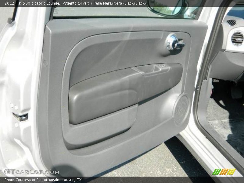 Argento (Silver) / Pelle Nera/Nera (Black/Black) 2012 Fiat 500 c cabrio Lounge