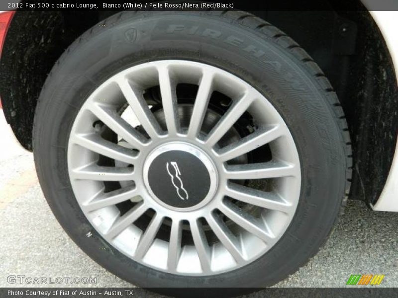 Bianco (White) / Pelle Rosso/Nera (Red/Black) 2012 Fiat 500 c cabrio Lounge