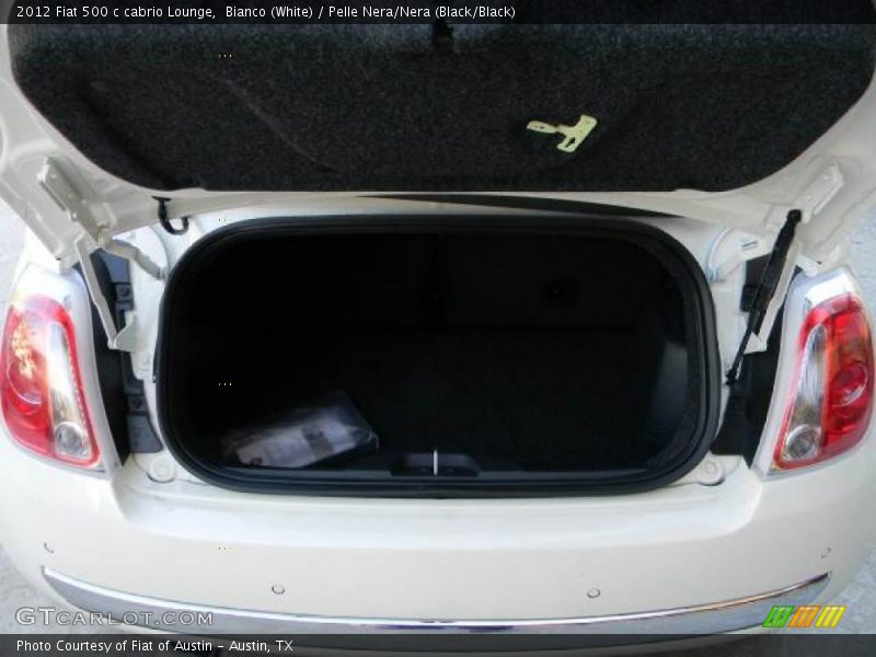 Bianco (White) / Pelle Nera/Nera (Black/Black) 2012 Fiat 500 c cabrio Lounge