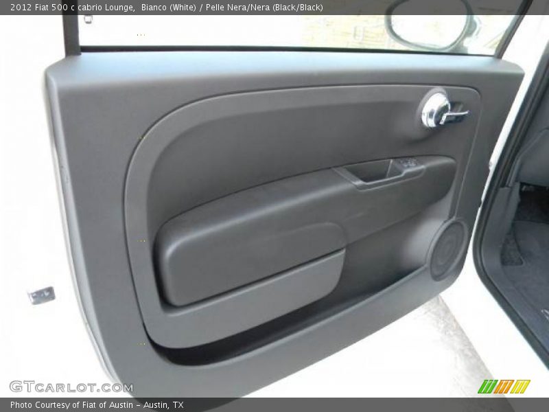 Bianco (White) / Pelle Nera/Nera (Black/Black) 2012 Fiat 500 c cabrio Lounge