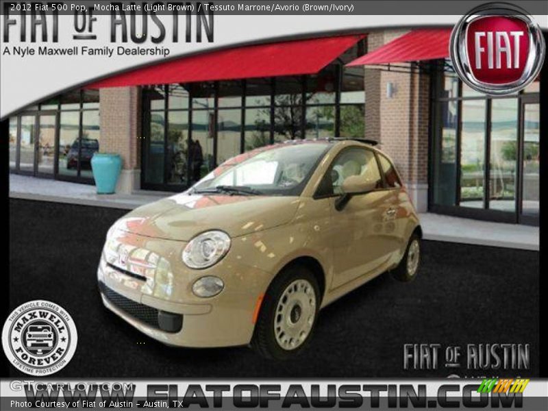 Mocha Latte (Light Brown) / Tessuto Marrone/Avorio (Brown/Ivory) 2012 Fiat 500 Pop