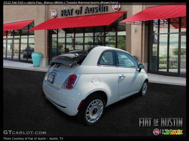 Bianco (White) / Tessuto Marrone/Avorio (Brown/Ivory) 2012 Fiat 500 c cabrio Pop