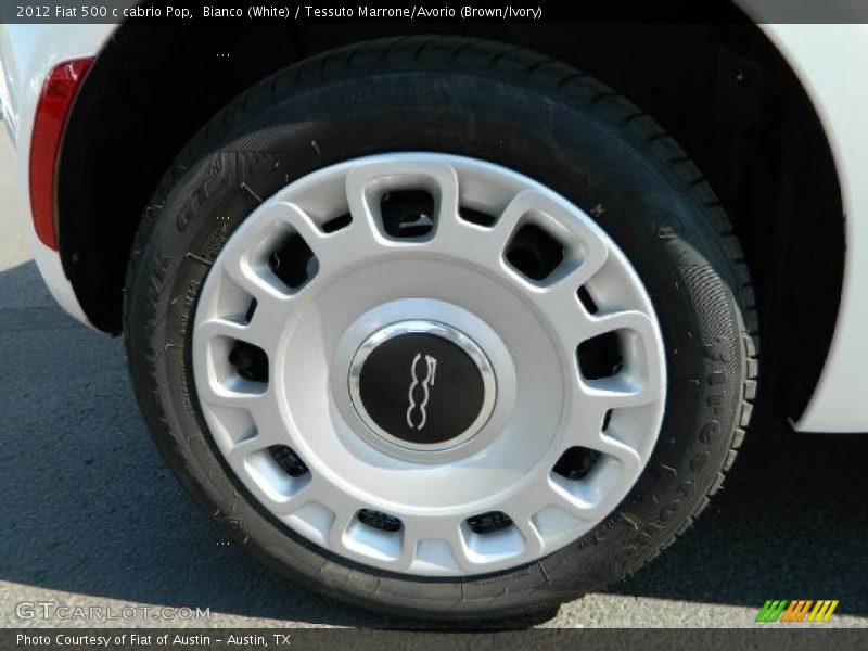 Bianco (White) / Tessuto Marrone/Avorio (Brown/Ivory) 2012 Fiat 500 c cabrio Pop
