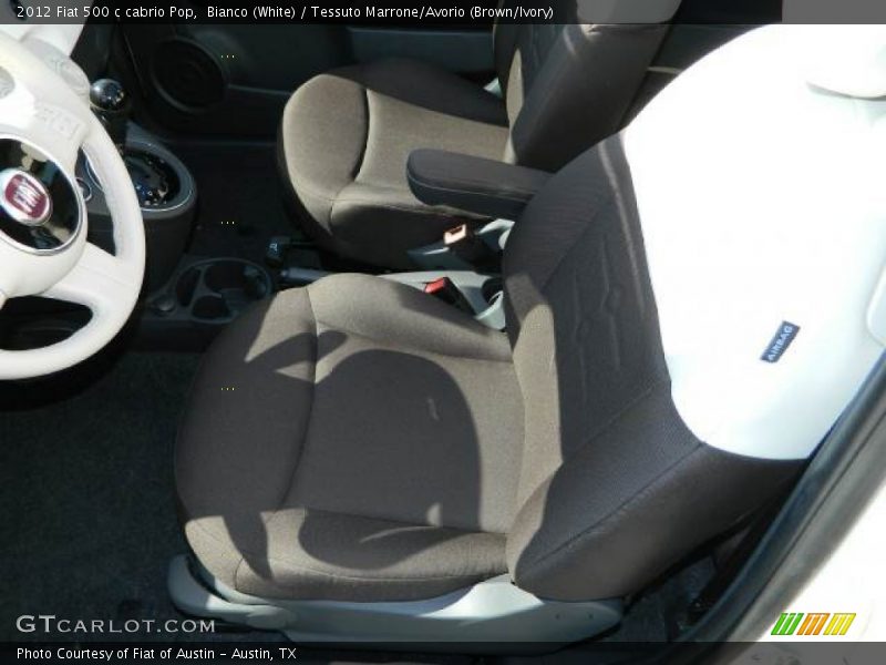 Bianco (White) / Tessuto Marrone/Avorio (Brown/Ivory) 2012 Fiat 500 c cabrio Pop