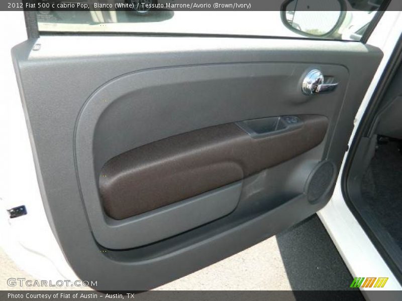 Bianco (White) / Tessuto Marrone/Avorio (Brown/Ivory) 2012 Fiat 500 c cabrio Pop
