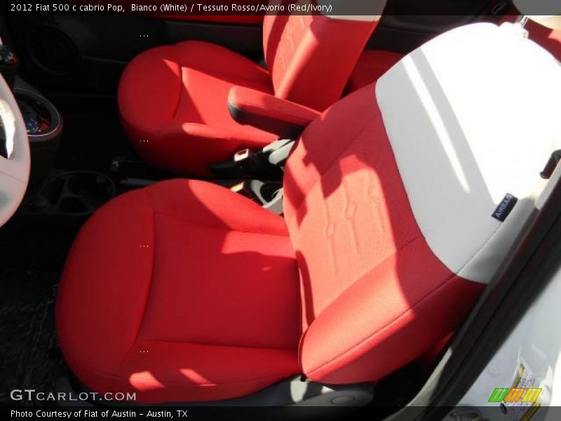 Bianco (White) / Tessuto Rosso/Avorio (Red/Ivory) 2012 Fiat 500 c cabrio Pop