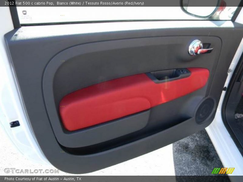 Bianco (White) / Tessuto Rosso/Avorio (Red/Ivory) 2012 Fiat 500 c cabrio Pop