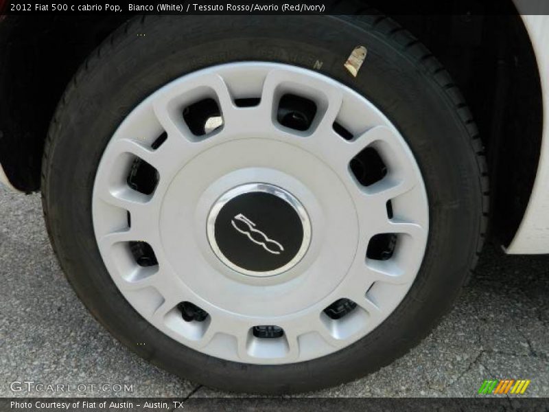 Bianco (White) / Tessuto Rosso/Avorio (Red/Ivory) 2012 Fiat 500 c cabrio Pop