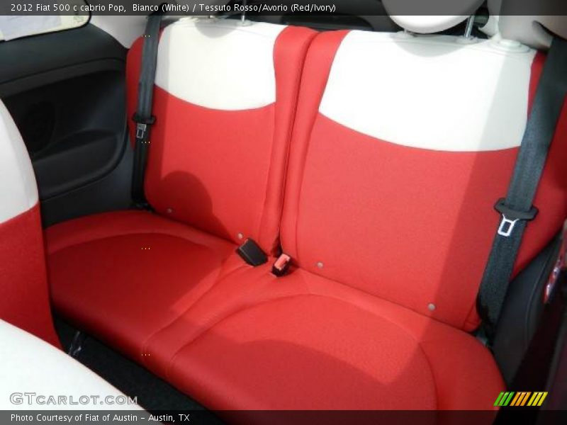 Bianco (White) / Tessuto Rosso/Avorio (Red/Ivory) 2012 Fiat 500 c cabrio Pop