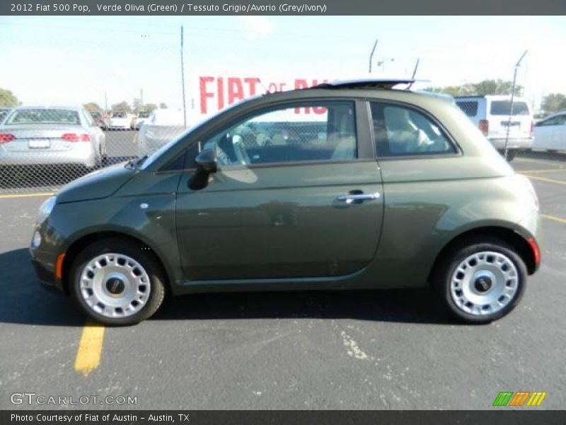 Verde Oliva (Green) / Tessuto Grigio/Avorio (Grey/Ivory) 2012 Fiat 500 Pop