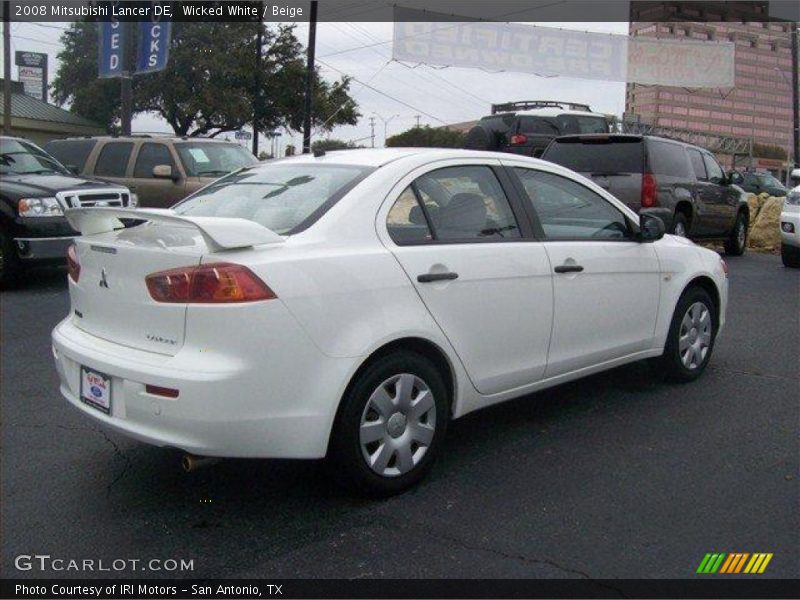 Wicked White / Beige 2008 Mitsubishi Lancer DE