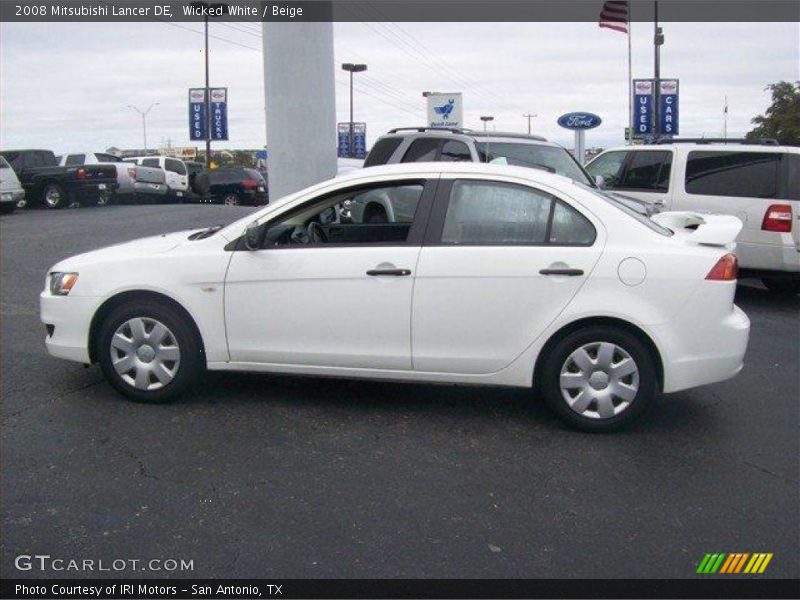 Wicked White / Beige 2008 Mitsubishi Lancer DE