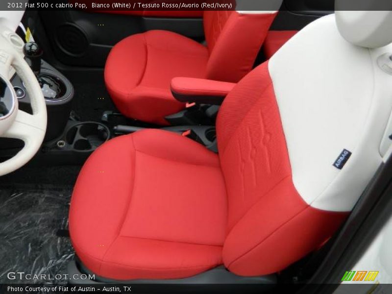  2012 500 c cabrio Pop Tessuto Rosso/Avorio (Red/Ivory) Interior