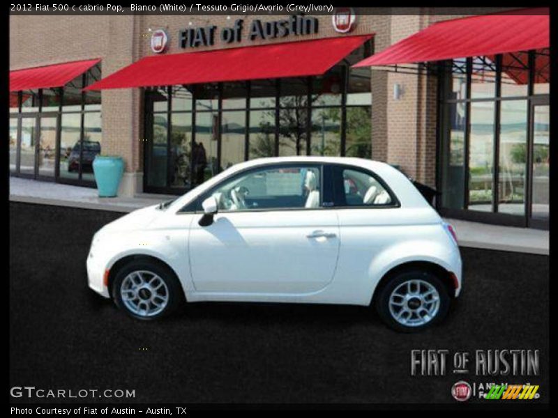Bianco (White) / Tessuto Grigio/Avorio (Grey/Ivory) 2012 Fiat 500 c cabrio Pop