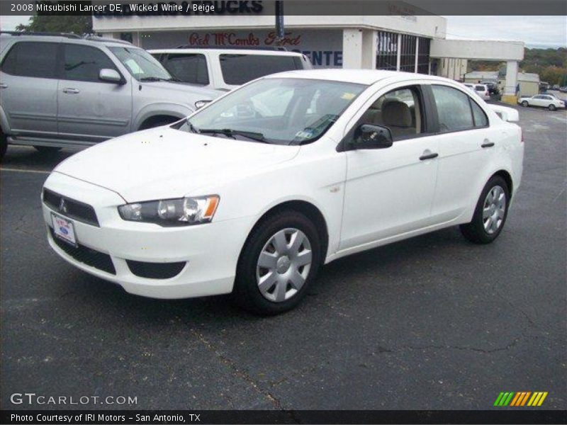 Wicked White / Beige 2008 Mitsubishi Lancer DE