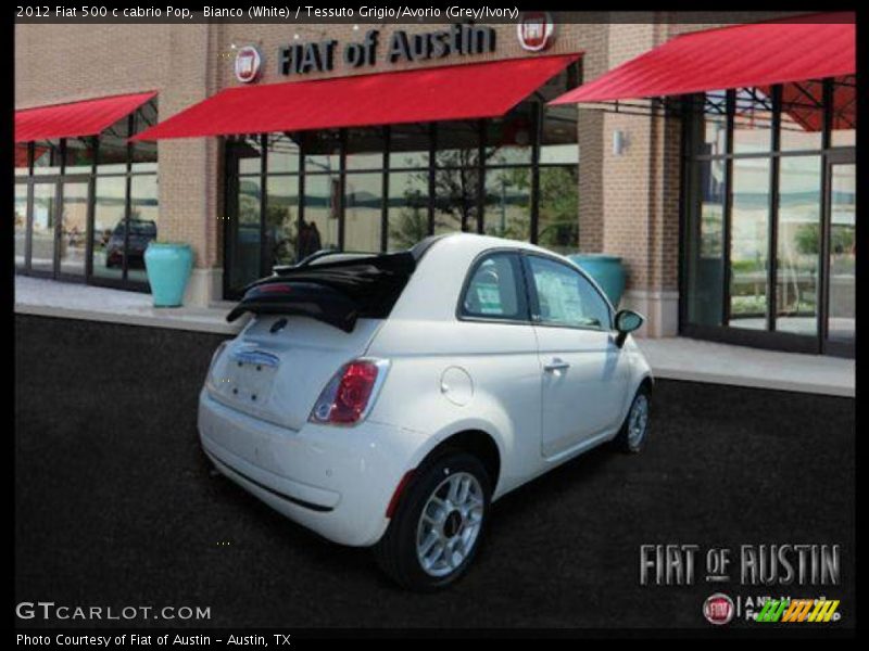 Bianco (White) / Tessuto Grigio/Avorio (Grey/Ivory) 2012 Fiat 500 c cabrio Pop