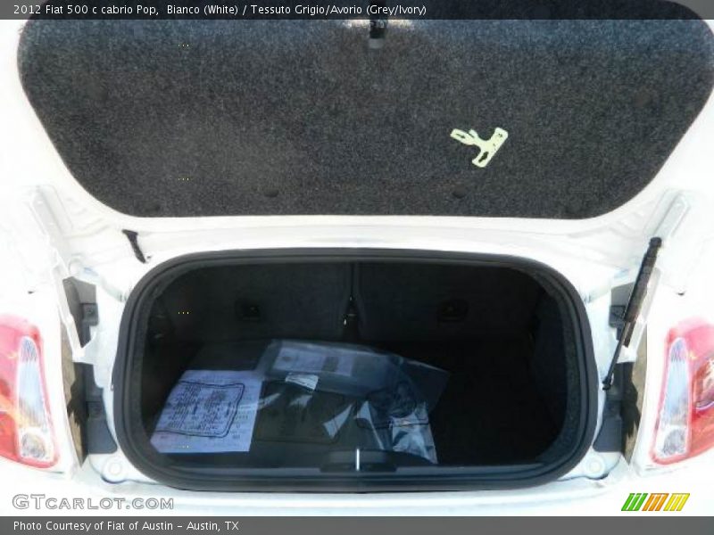 Bianco (White) / Tessuto Grigio/Avorio (Grey/Ivory) 2012 Fiat 500 c cabrio Pop