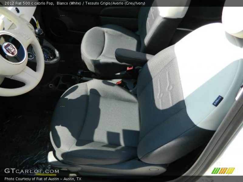 Bianco (White) / Tessuto Grigio/Avorio (Grey/Ivory) 2012 Fiat 500 c cabrio Pop