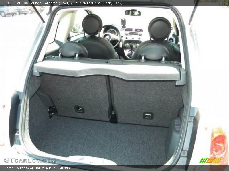 Argento (Silver) / Pelle Nera/Nera (Black/Black) 2012 Fiat 500 Lounge