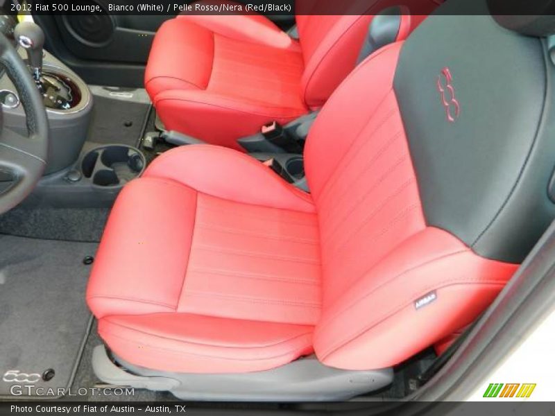 Bianco (White) / Pelle Rosso/Nera (Red/Black) 2012 Fiat 500 Lounge