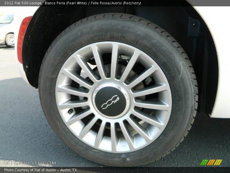 Bianco Perla (Pearl White) / Pelle Rossa/Avorio (Red/Ivory) 2012 Fiat 500 Lounge
